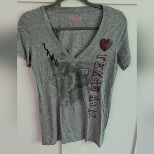 WOMEN'S COLLEGE Football PINK V-Neck Texas A&M